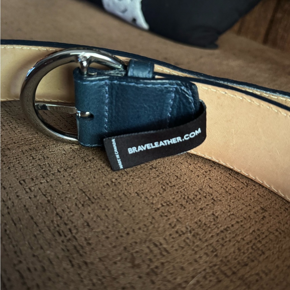 BRAVE Leather Belt with Silver Buckle - Picture 4 of 6